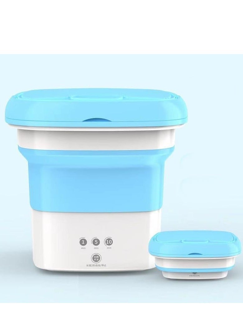 Portable Mini Folding Clothes Washing Machine, Bucket Automatic Mini Household Underwear Foldable Bucket Washer Baby Clothes Washing Machine - Image 3